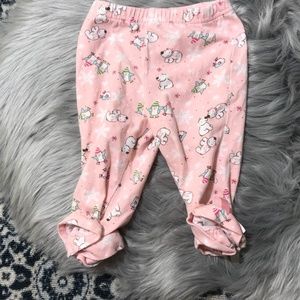 pink winter themed sleep pants 12M girl